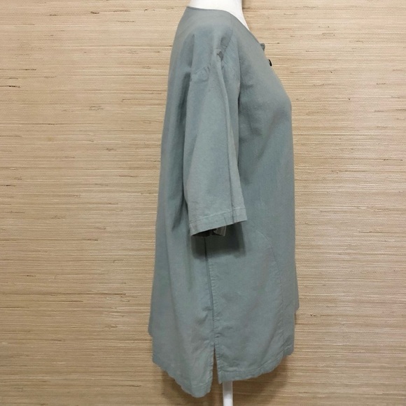 Mint Green 100% Cotton Short Sleeve Square Fit Tunic Top Size XL - Picture 4 of 7